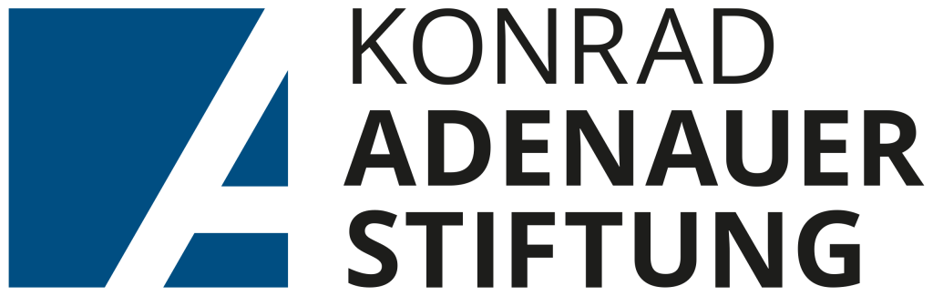 Logo of the Konrad Adenauer Stiftung, featuring a large blue A on the left and the organizations name in bold black letters on the right.
