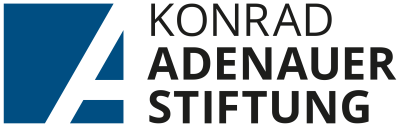 Logo of the Konrad Adenauer Stiftung, featuring a large blue A on the left and the organizations name in bold black letters on the right.