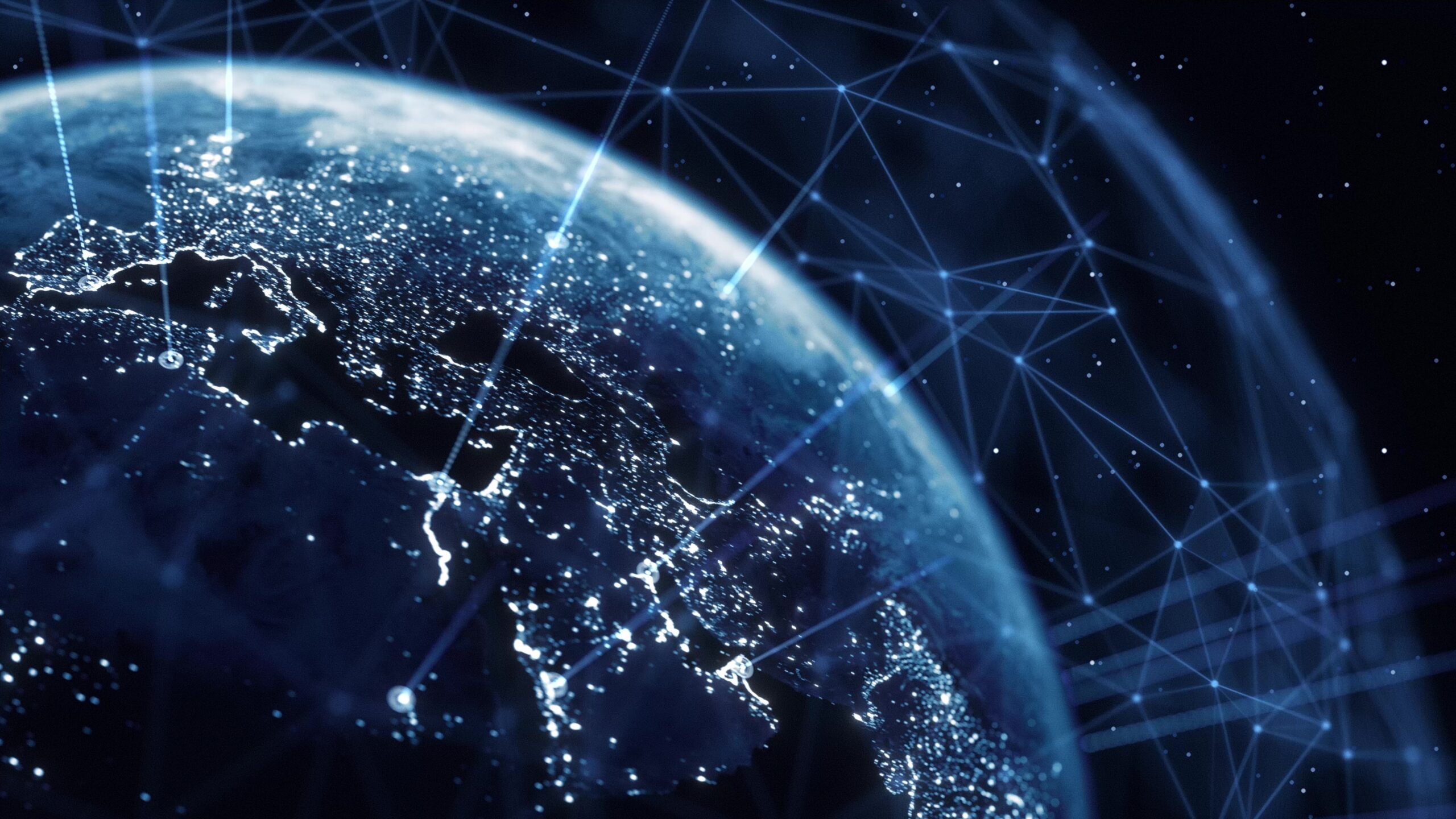 Digital Earth shows concept of global network connection